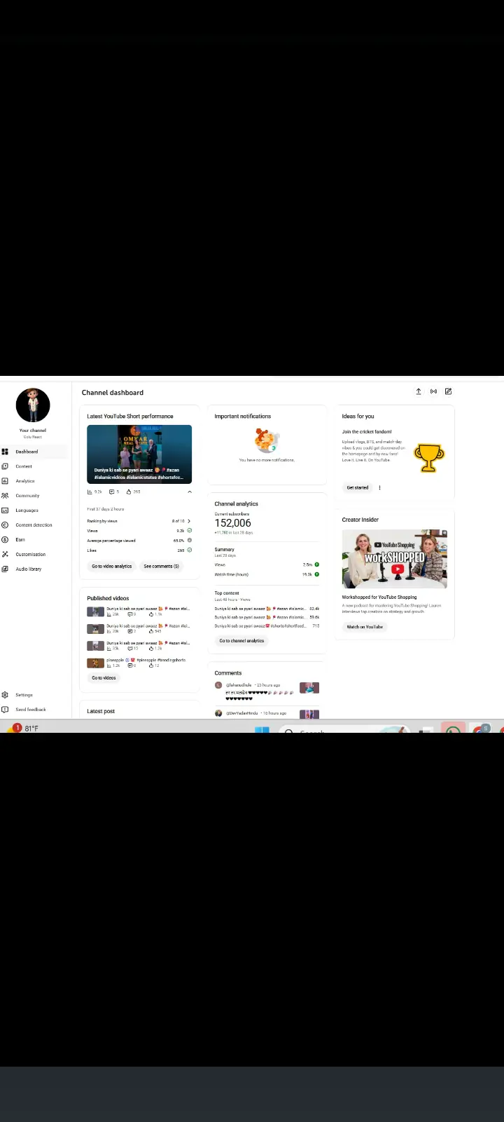 (ID:YTS0056)Viral Shorts Channel - 152K Subscribers - 2.5M Monthly Views