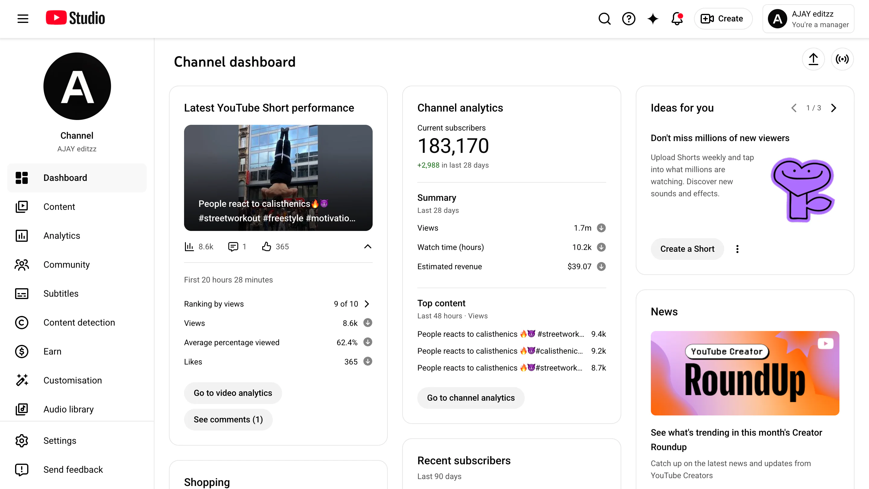 #YTS0054 Buy Monetized YouTube Channel | 183K Subs | 108M Views | Viral Shorts Fitness Channel | Rea